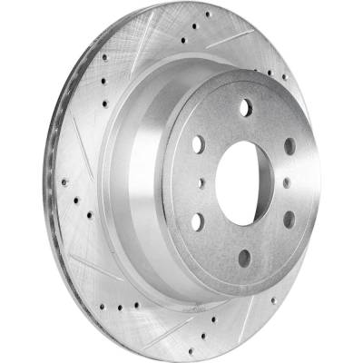 New Cross-Drilled Brake Disc Compatible With Cadillac Chevrolet Avalanche Black Diamond Ls 8 Cyl