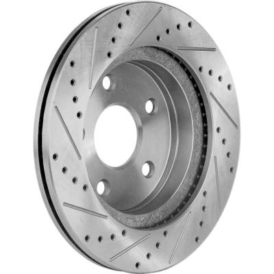 RAREELECTRICAL - New Cross-Drilled Brake Disc Compatible With Ram 1500 Sxt 6 Cyl 3.6L 1500 Classic Tradesman 6 Cyl - Image 5