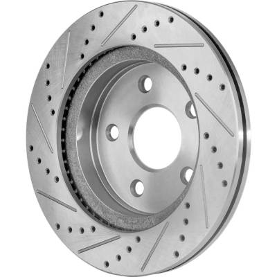 RAREELECTRICAL - New Cross-Drilled Brake Disc Compatible With Ram 1500 Slt 8 Cyl 5.7L 1500 Big Horn 8 Cyl 5.7L 1500 - Image 3