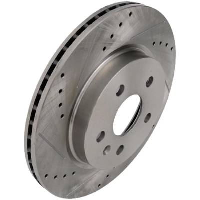RAREELECTRICAL - New Cross-Drilled And Slotted Brake Disc Compatible With Cadillac Chevrolet Ct5 Sport 4 Cyl 2.0L Xts - Image 3