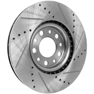 RAREELECTRICAL - New Cross-Drilled Brake Disc Compatible With Chrysler Dodge Fiat Dart Se 4 Cyl 2.0L 500X Trekking 4 - Image 5