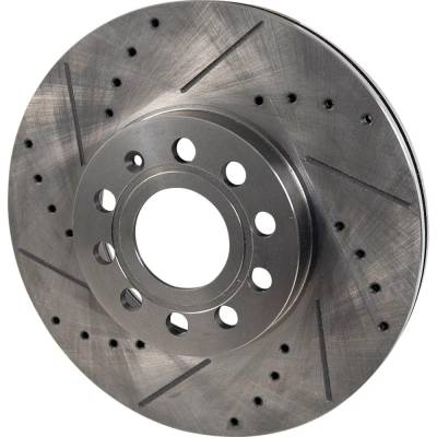 New Cross-Drilled Brake Disc Compatible With Volkswagen Golf Sportwagen Execline 4 Cyl 1.8L Golf