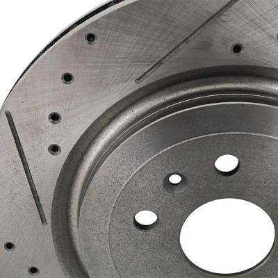 RAREELECTRICAL - New Cross-Drilled Brake Disc Compatible With Cadillac Chevrolet Camaro Zl1 8 Cyl 6.2L Cts V 8 Cyl - Image 3
