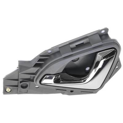 Front Driver Side Interior Door Handle Compatible With 2005-2010 Honda Odyssey Gray Bezel Chrome