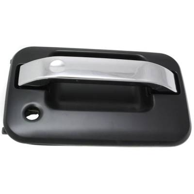 Rareelectrical - New Right Front Exterior Door Handle Compatible With 2004-2014 Ford F-150 Chrome Lever Black Bezel - Image 1
