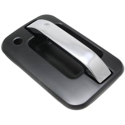 Rareelectrical - New Right Front Exterior Door Handle Compatible With 2004-2014 Ford F-150 Chrome Lever Black Bezel - Image 2