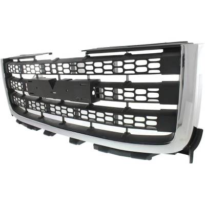 RAREELECTRICAL - New Chrome Shell Grille Assembly Compatible With Gmc Sierra 3500 Hd Sle 8 Cyl 6.0L Sierra 2500 Hd - Image 2