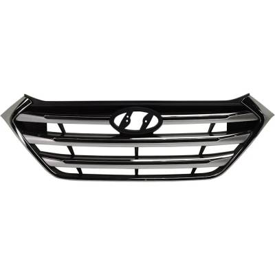 Rareelectrical - New Painted Black Grille Assembly Compatible With Hyundai Tucson Sport 4 Cyl 2.4L 2016-2018 By - Image 1