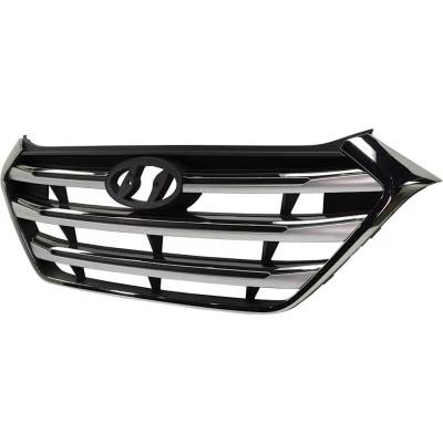 Rareelectrical - New Painted Black Grille Assembly Compatible With Hyundai Tucson Sport 4 Cyl 2.4L 2016-2018 By - Image 3
