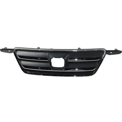 New Chrome/Painted Dark Gray Grille Assembly Compatible With Honda Cr-V Lx 4 Cyl 2.4L Cr-V Ex 4 Cyl