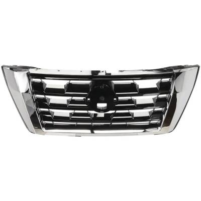 New Chrome Shell Grille Assembly Compatible With Nissan Armada Platinum 8 Cyl 5.6L Armada Sl 8 Cyl
