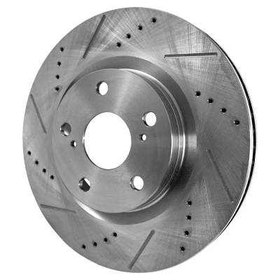 New Cross-Drilled Brake Disc Compatible With Lexus Pontiac Scion Es300h Base 4 Cyl 2.5L Im Base 4