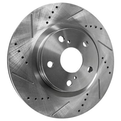 RAREELECTRICAL - New Cross-Drilled Brake Disc Compatible With Lexus Pontiac Scion Es300h Base 4 Cyl 2.5L Im Base 4 - Image 2