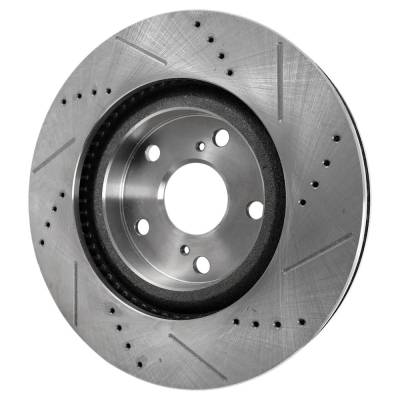RAREELECTRICAL - New Cross-Drilled Brake Disc Compatible With Toyota Avalon Xls 6 Cyl 3.5L Camry Se Sport 4 Cyl 2.5L - Image 3