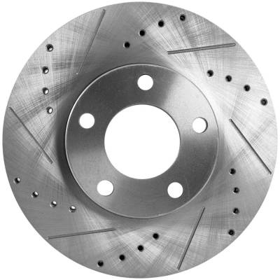 New Cross-Drilled And Slotted Brake Disc Compatible With Mazda 3 Gs 4 Cyl 2.0L 3 Gx 4 Cyl 2.0L Sport