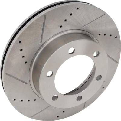 New Cross-Drilled And Slotted Brake Disc Compatible With Toyota Tundra Limited 8 Cyl 4.7L Tundra Sr5