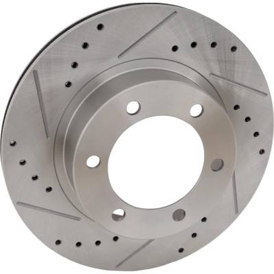New Cross-Drilled And Slotted Brake Disc Compatible With Toyota 4Runner Base 4 Cyl 2.7L Tacoma Base
