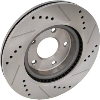 RAREELECTRICAL - New Cross-Drilled Brake Disc Compatible With Nissan Altima S 6 Cyl 3.5L Altima Se 6 Cyl 3.5L Sr Base - Image 2