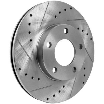 RAREELECTRICAL - New Cross-Drilled And Slotted Brake Disc Compatible With Mazda 3 Sport Gs 4 Cyl 2.0L 3 Gx 4 Cyl 2.0L - Image 2