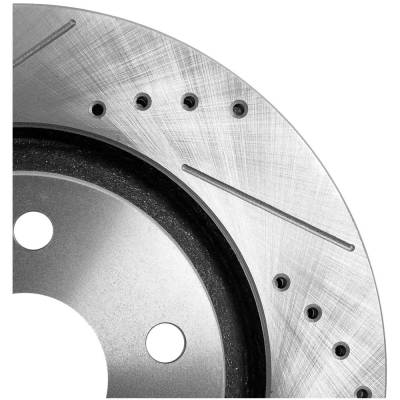 RAREELECTRICAL - New Cross-Drilled And Slotted Brake Disc Compatible With Jeep Wrangler X 6 Cyl 3.8L Wrangler Sport S - Image 7