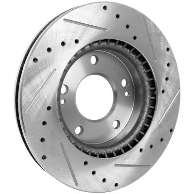 RAREELECTRICAL - New Cross-Drilled And Slotted Brake Disc Compatible With Hyundai Elantra Gl 4 Cyl 2.0L Elantra Se 4 - Image 5