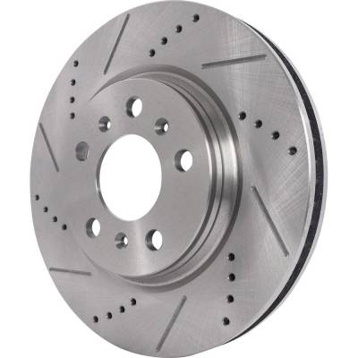 RAREELECTRICAL - New Cross-Drilled Brake Disc Compatible With Saturn Relay 3 6 Cyl 3.5L Relay 2 6 Cyl 3.5L Grand Prix - Image 3