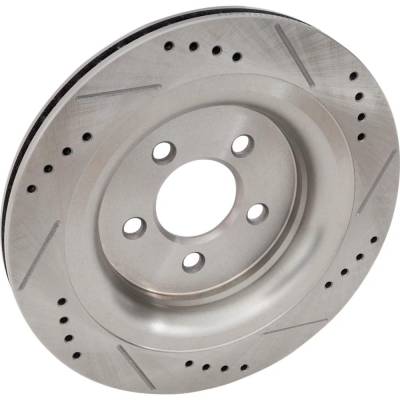 Rareelectrical - Cross-Drilled And Slotted Brake Disc Compatible With Ford Mustang Ecoboost Premium 4 Cyl 2.3L - Image 2