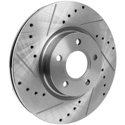 RAREELECTRICAL - New Cross-Drilled And Slotted Brake Disc Compatible With Ford Volvo C70 T5 5 Cyl 2.5L Escape Se 4 - Image 2