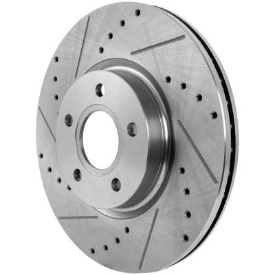 RAREELECTRICAL - New Cross-Drilled And Slotted Brake Disc Compatible With Ford Volvo C70 T5 5 Cyl 2.5L Escape Se 4 - Image 3