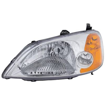 Rareelectrical - Headlight Compatible With 2001-2003 Honda Civic 1.7L 2.0L I4 D17a1 D17a2 K20a3 Left Driver Side - Image 3