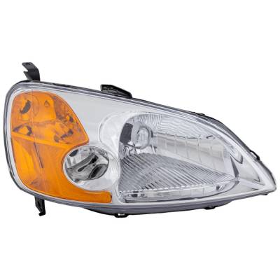Rareelectrical - Headlight Compatible With 2001-2003 Honda Civic 1.7L 2.0L I4 D17a1 D17a2 K20a3 Right Passenger Side - Image 2