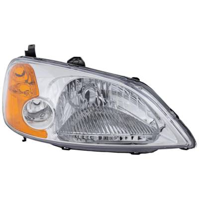 Rareelectrical - Headlight Compatible With 2001-2003 Honda Civic 1.7L 2.0L I4 D17a1 D17a2 K20a3 Right Passenger Side - Image 3