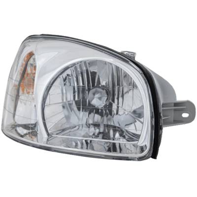 Headlight Compatible With 2001-2003 Hyundai Santa Fe 2.4L 2.7L I4 Right Passenger Side Halogen
