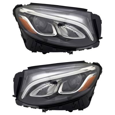 New Pair Of Headlights Compatible With Mercedes-Benz Glc63 Amg 4Matic Coupe 4-Door 4.0L 2018 2019 By