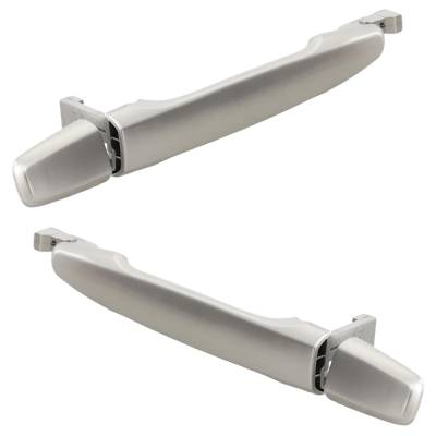 Rareelectrical - New Set Of 2 Rear Exterior Door Handle Compatible With 2007-2013 Mitsubishi Outlander Silver Without - Image 2