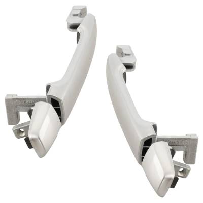 Rareelectrical - New Set Of 2 Rear Exterior Door Handle Compatible With 2007-2013 Mitsubishi Outlander Silver Without - Image 3