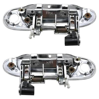 Rareelectrical - Front Pair Exterior Door Handle Compatible With 2000-2005 Toyota Echo Chrome With Key Hole - Image 4