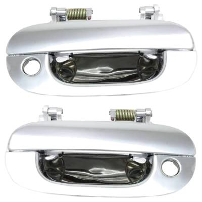 Front Driver And Passenger Side Exterior Door Handle Compatible With 1994-2002 Dodge Ram Chrome With