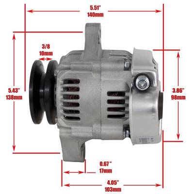 Rareelectrical - New Mini Denso Type Self Exciting 60 Amp Alternator Compatible With Low Mount 93Mm 8162 1-Wire 8162 - Image 3