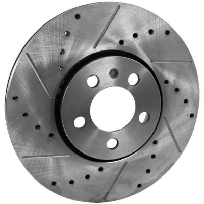 RAREELECTRICAL - New Cross-Drilled And Slotted Brake Disc Compatible With Volkswagen Jetta Gls 4 Cyl 1.8L Golf Gti - Image 2