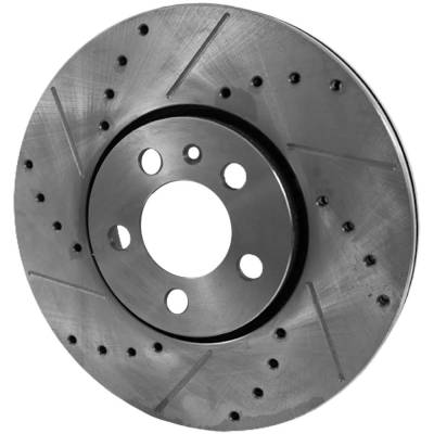 New Cross-Drilled And Slotted Brake Disc Compatible With Volkswagen Jetta Gli 6 Cyl 2.8L Jetta Gls 6