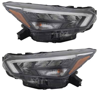 New Pair Of Headlights Compatible With Nissan Versa Sr Sedan 1.6L 2020 2021 2022 By Part Number