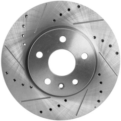Rareelectrical - Cross-Drilled And Slotted Brake Disc Compatible With Chevrolet Cruze Ltz 4 Cyl 1.4L Sonic Ls 4 Cyl - Image 1
