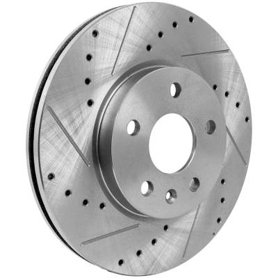 Rareelectrical - Cross-Drilled And Slotted Brake Disc Compatible With Chevrolet Cruze Ltz 4 Cyl 1.4L Sonic Ls 4 Cyl - Image 2