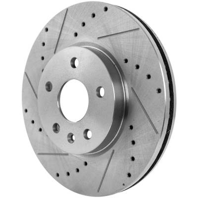Rareelectrical - Cross-Drilled And Slotted Brake Disc Compatible With Chevrolet Cruze Ltz 4 Cyl 1.4L Sonic Ls 4 Cyl - Image 3