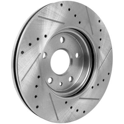Rareelectrical - Cross-Drilled And Slotted Brake Disc Compatible With Chevrolet Cruze Ltz 4 Cyl 1.4L Sonic Ls 4 Cyl - Image 5