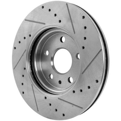 Rareelectrical - Cross-Drilled And Slotted Brake Disc Compatible With Chevrolet Cruze Ltz 4 Cyl 1.4L Sonic Ls 4 Cyl - Image 6