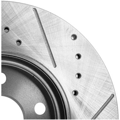 Rareelectrical - Cross-Drilled And Slotted Brake Disc Compatible With Chevrolet Cruze Ltz 4 Cyl 1.4L Sonic Ls 4 Cyl - Image 7