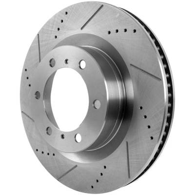 Rareelectrical - Cross-Drilled And Slotted Brake Disc Compatible With Lexus Toyota 4Runner Trd Pro 6 Cyl 4.0L 4Runner - Image 3