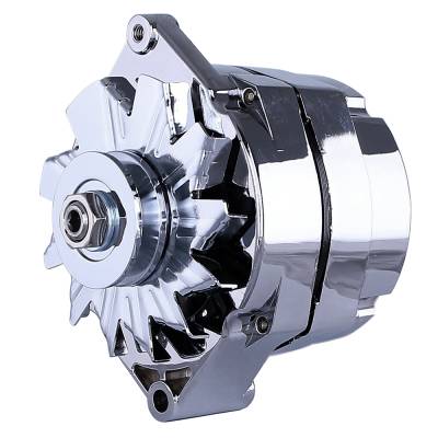 Rareelectrical - New Chrome Chevy 1-Wire Or 3-Wire Alternator Compatible With 140 Amp Self Exciting Energizing By - Image 2